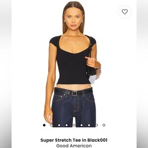 NWT Good American stretch Black Fitted Tee